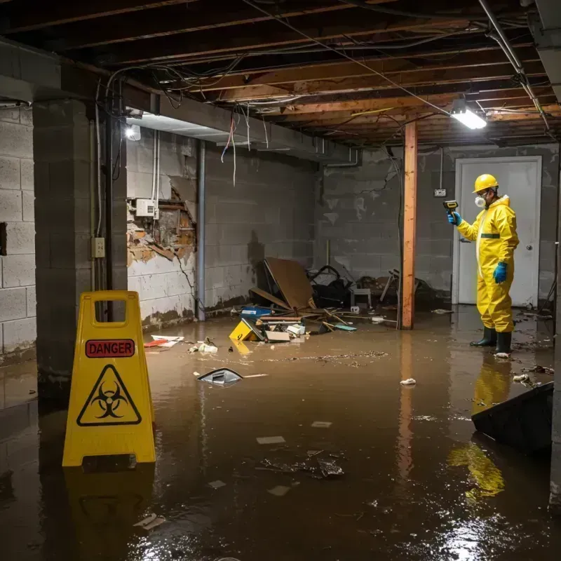 Flooded Basement Electrical Hazard in Greenup, IL Property