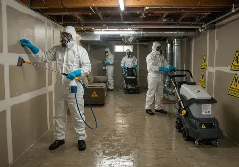 Basement Moisture Removal and Structural Drying process in Greenup, IL